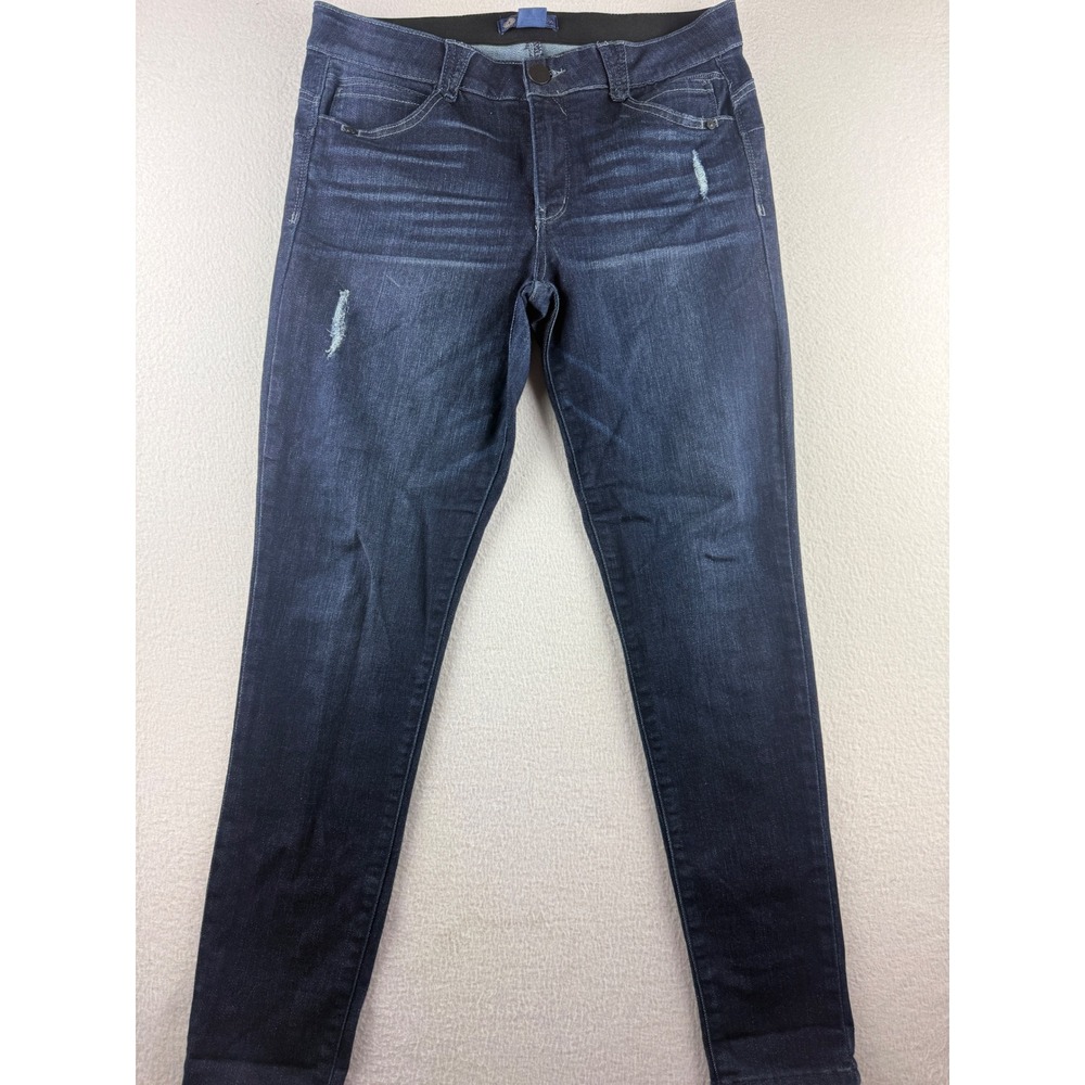 Democracy Ab'solution Womens Size 14 Dark Indigo Distressed Skinny Jeans
